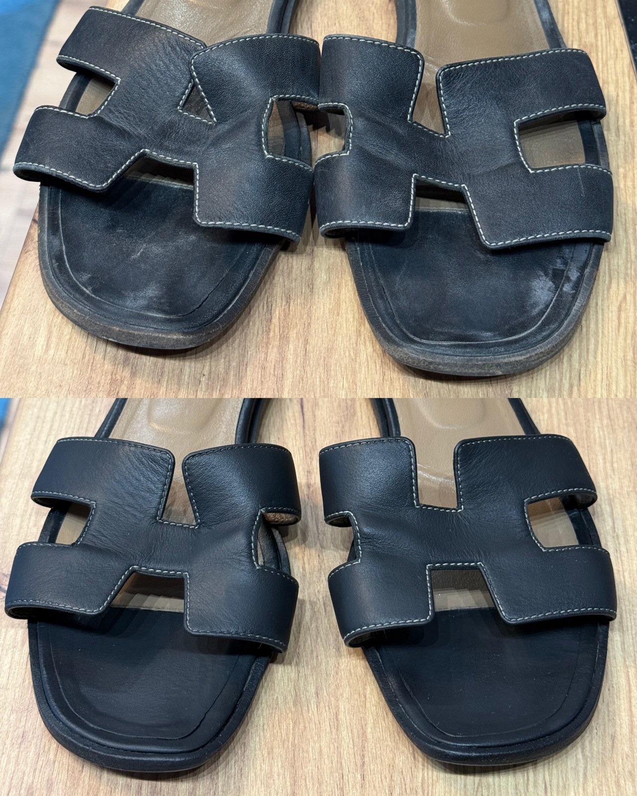 Before and after result of professional shoe and bag care at FOAM Vienna (15)