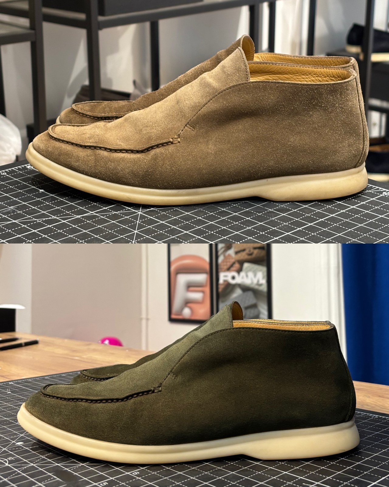 Before and after result of professional shoe and bag care at FOAM Vienna (22)